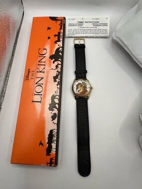 Disney The Lion King Watch Leather Mufasa Simba 1994 Timex Kodak Promo-Instruct